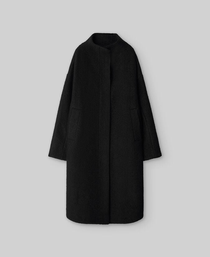 Adolfo Dominguez Abrigo Cuello Chimenea Negro Mujer