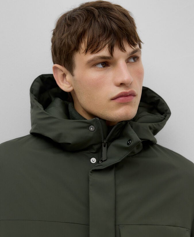 Adolfo Dominguez Abrigo Largo Acolchado Verde Hombre