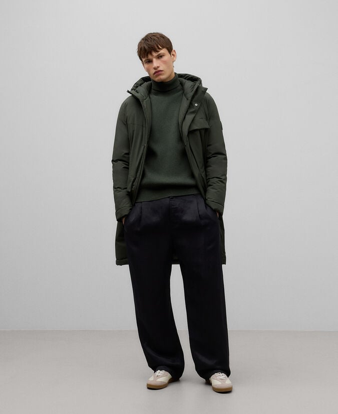 Adolfo dominguez Abrigo largo acolchado verde hombre