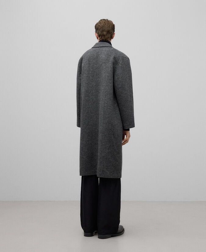 Adolfo Dominguez Abrigo Mezcla Lana Merino Gris Hombre