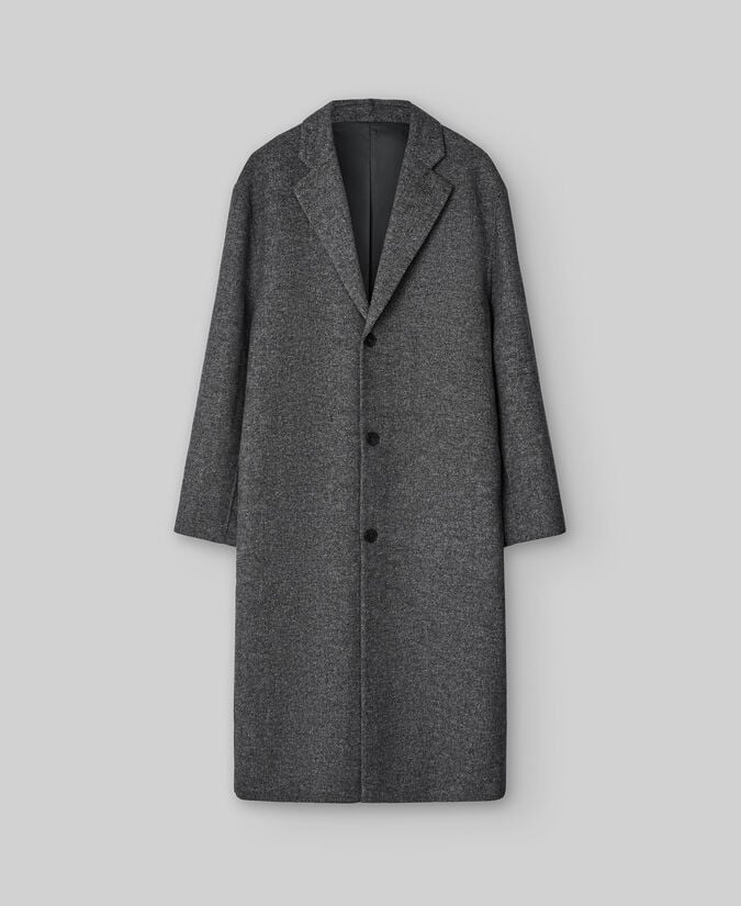 Adolfo Dominguez Abrigo Mezcla Lana Merino Gris Hombre