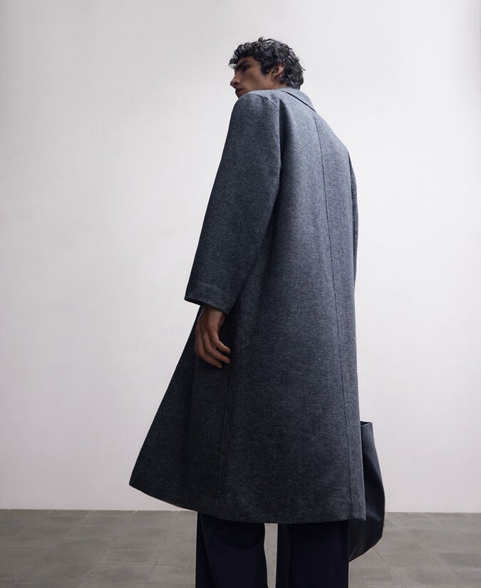 Adolfo dominguez Abrigo mezcla lana merino gris hombre