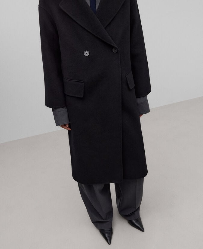 Adolfo Dominguez Abrigo Paño Mezcla Lana Merino Mujer