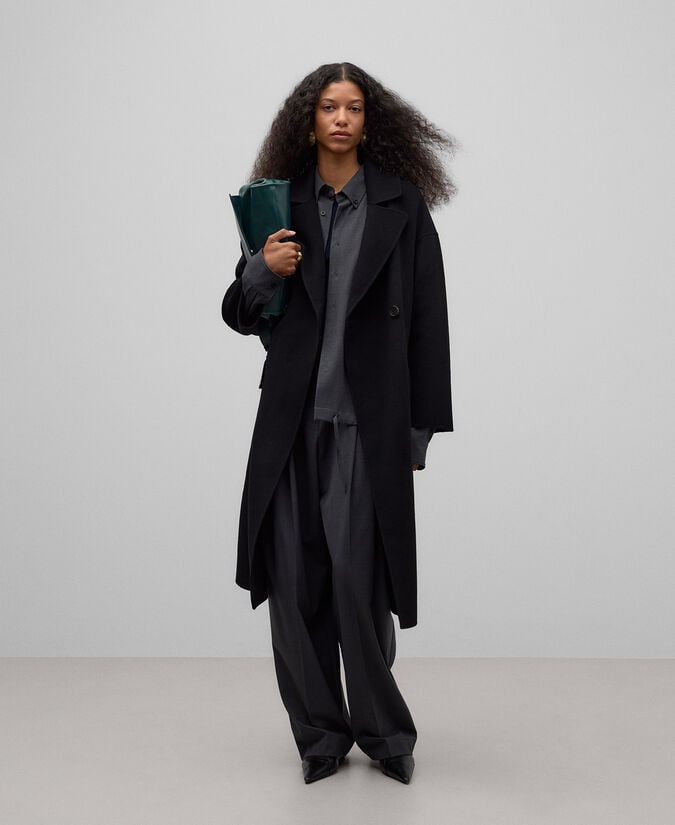 Adolfo dominguez Abrigo paño mezcla lana merino mujer