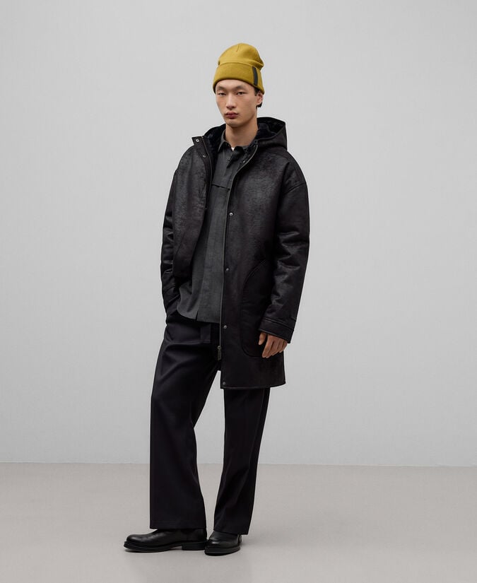 Adolfo dominguez Abrigo Piel No Piel con capucha hombre