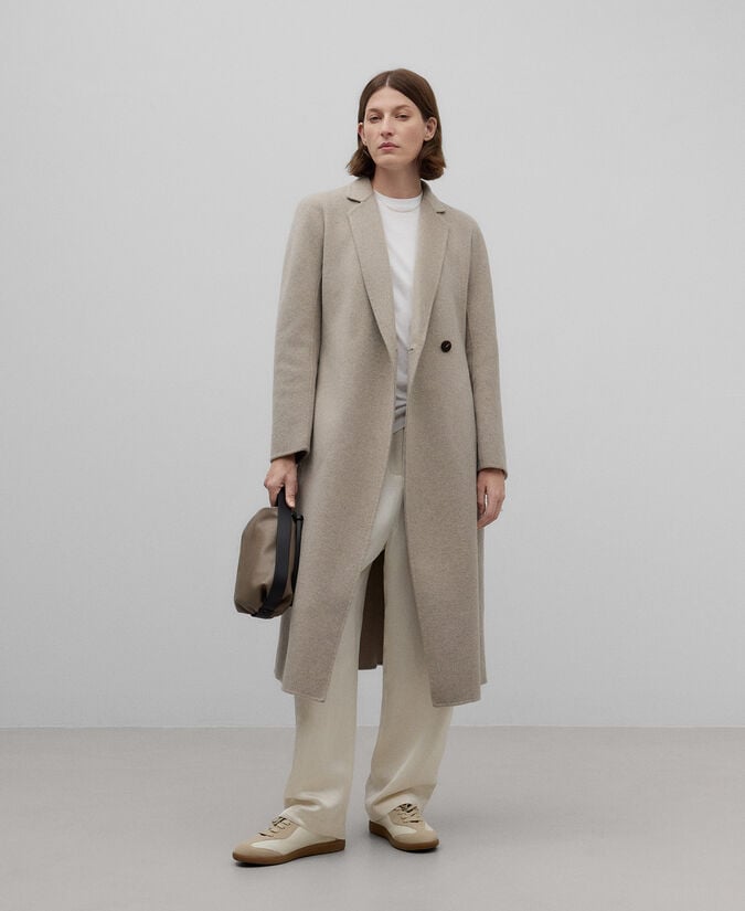 Adolfo dominguez Abrigo sastre mezcla lana merino mujer