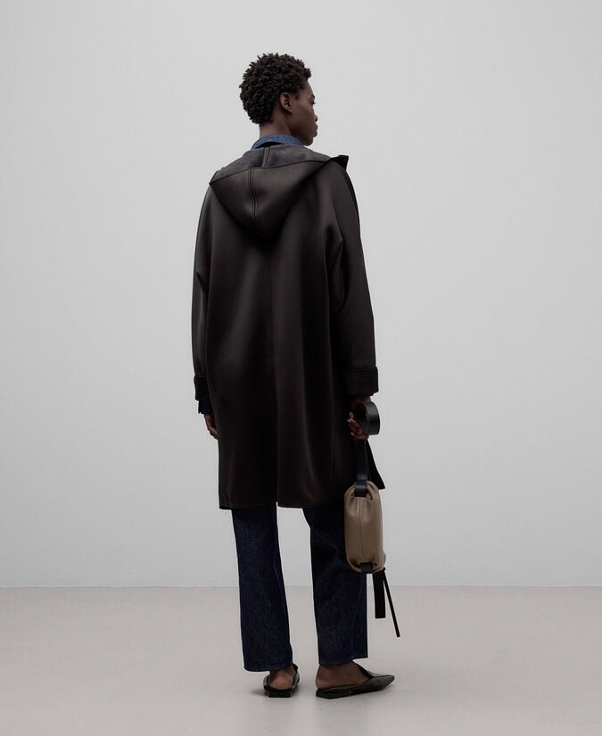 Adolfo Dominguez Abrigo Con Capucha Nailon Mujer