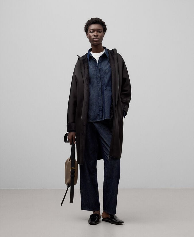 Adolfo dominguez Abrigo con capucha nailon mujer