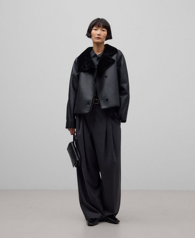 Adolfo dominguez Abrigo corto Piel No Piel mujer