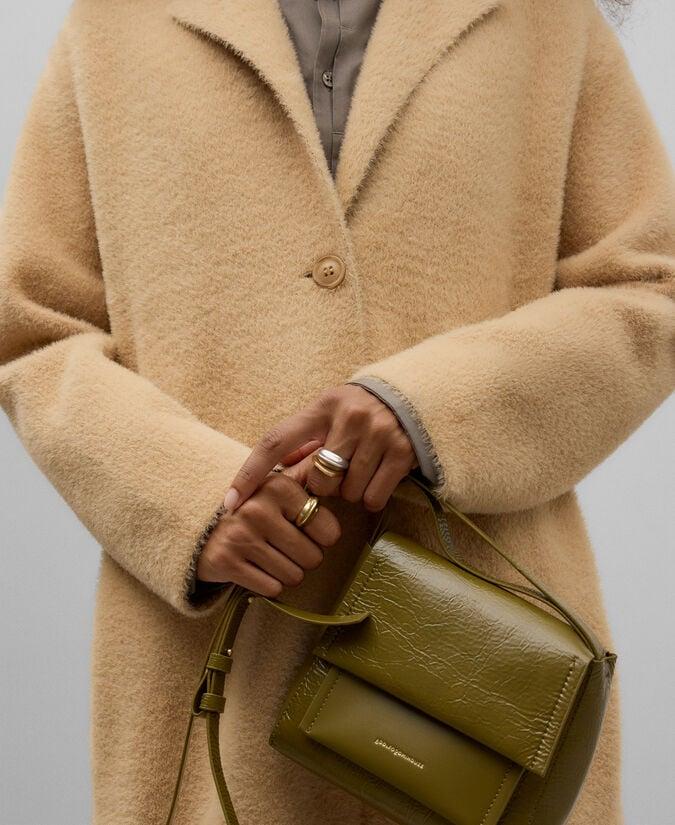 Adolfo Dominguez Abrigo Efecto Pelo Camel Mujer