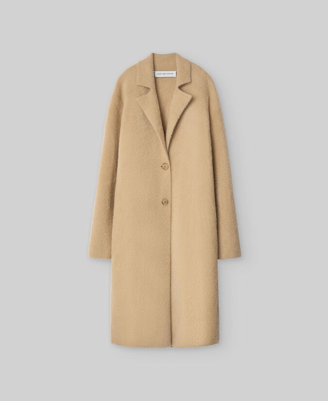 Adolfo Dominguez Abrigo Efecto Pelo Camel Mujer