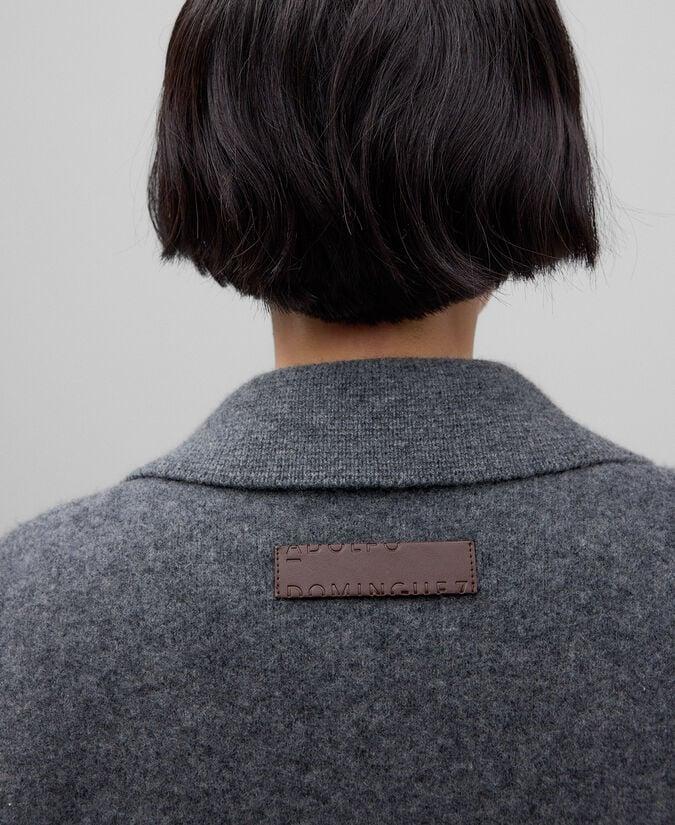 Adolfo Dominguez Abrigo Lana Gris Melange Mujer