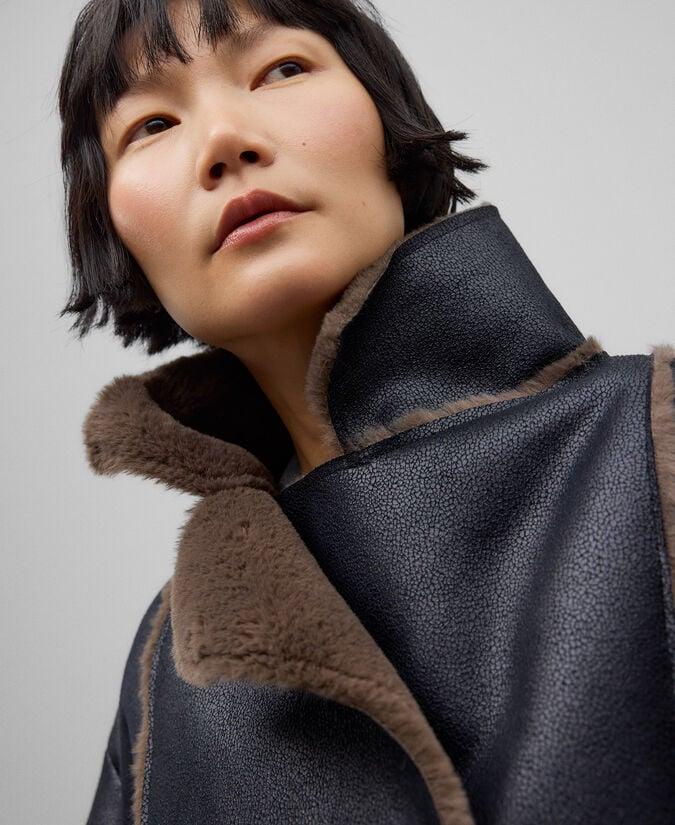 Adolfo Dominguez Abrigo Largo Piel No Piel Mujer