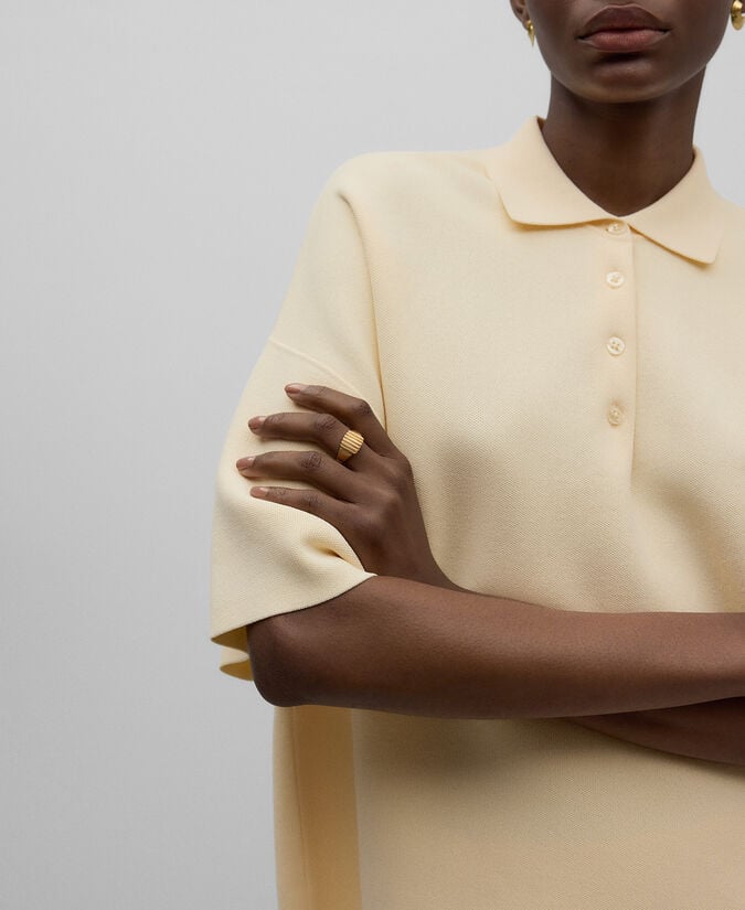 Adolfo Dominguez Anillo Sello Surcos Mujer