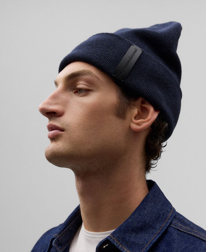 Adolfo Dominguez Beanie Algodón Logo Hombre