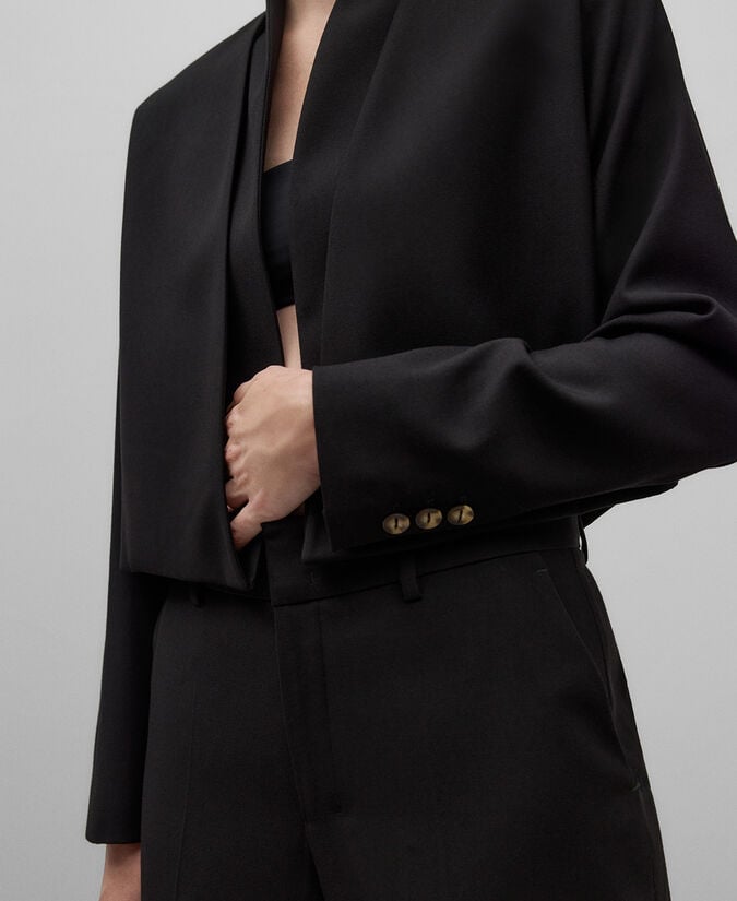 Adolfo Dominguez Blazer Corta Cuello Tira Mujer