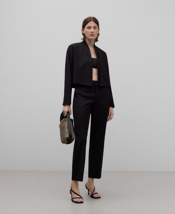 Adolfo dominguez Blazer corta cuello tira mujer