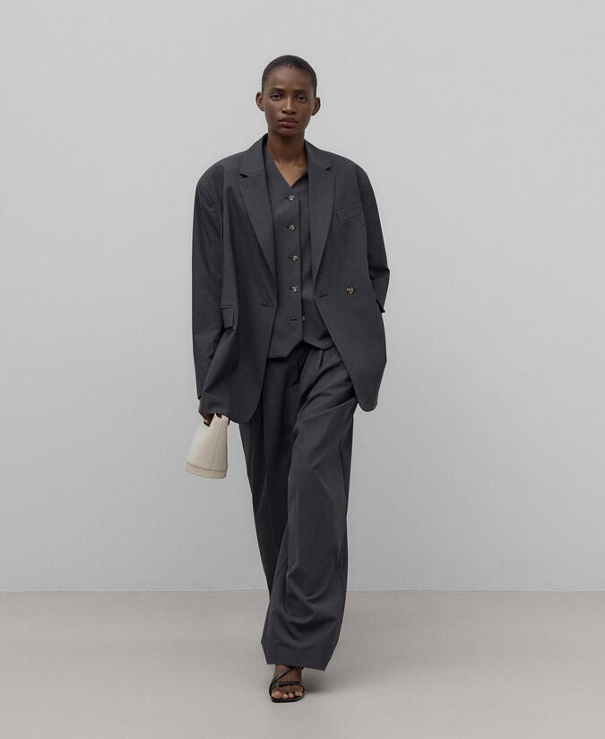 Adolfo dominguez Blazer sastre gris marengo mujer