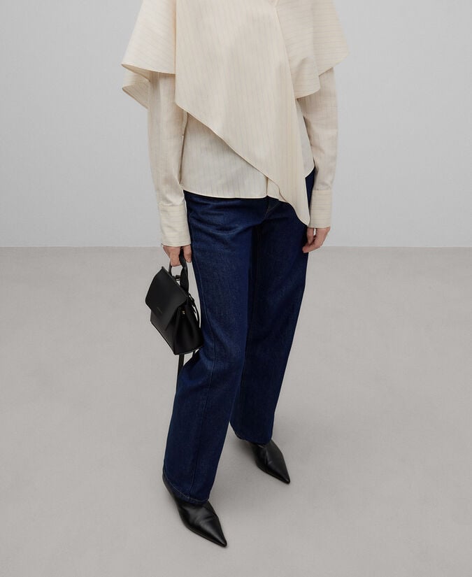 Adolfo Dominguez Blusa Cuello Chal Rayas Mujer