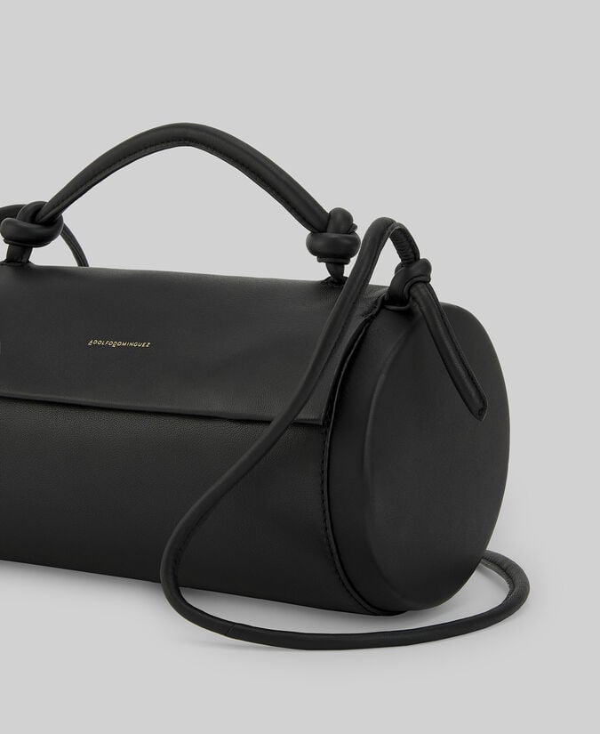 Adolfo Dominguez Bolso Cilíndrico Piel Negro Mujer