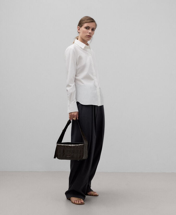 Adolfo Dominguez Bolso De Hombro Coco Piel Mujer