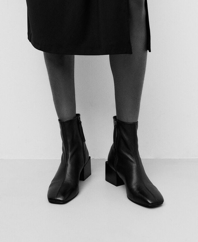 Adolfo Dominguez Botín Piel Negro Mujer