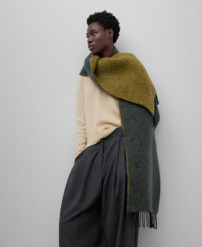 Adolfo Dominguez Bufanda Bicolor Textura Mujer