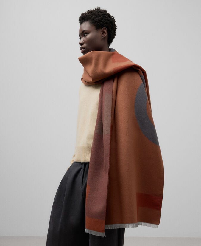 Adolfo Dominguez Bufanda Jacquard Maxi Logo Mujer