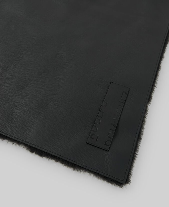 Adolfo Dominguez Bufanda Piel No Piel Negra Mujer