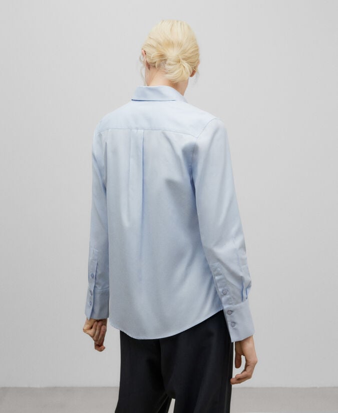 Adolfo Dominguez Camisa Algodón Azul Mujer