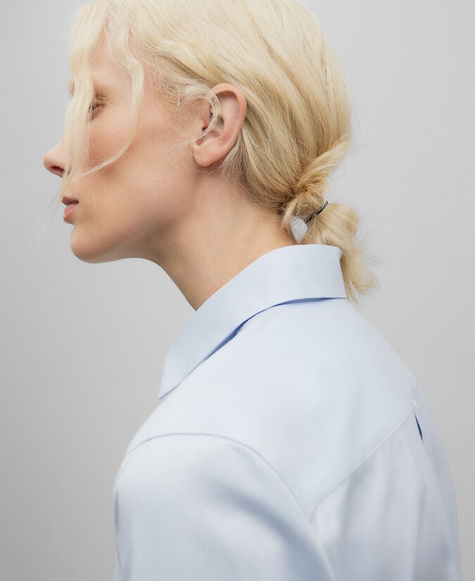 Adolfo Dominguez Camisa Algodón Azul Mujer