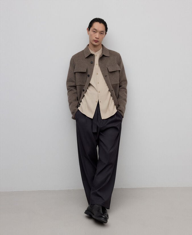 Adolfo dominguez Camisa algodón cuello Mao hombre