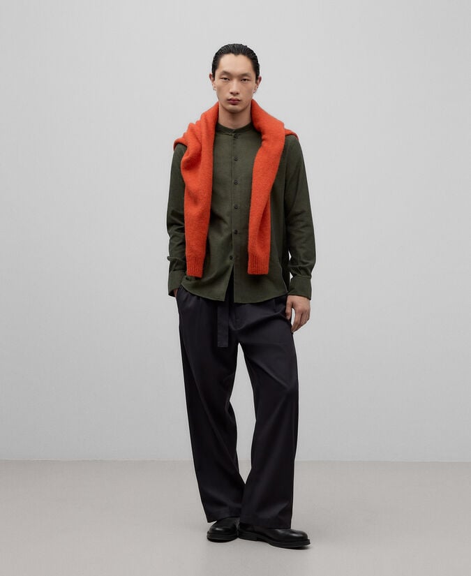 Adolfo dominguez Camisa algodón cuello Mao hombre