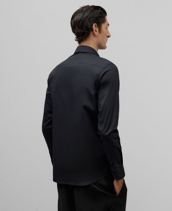 Adolfo Dominguez Camisa Algodón Negra Hombre