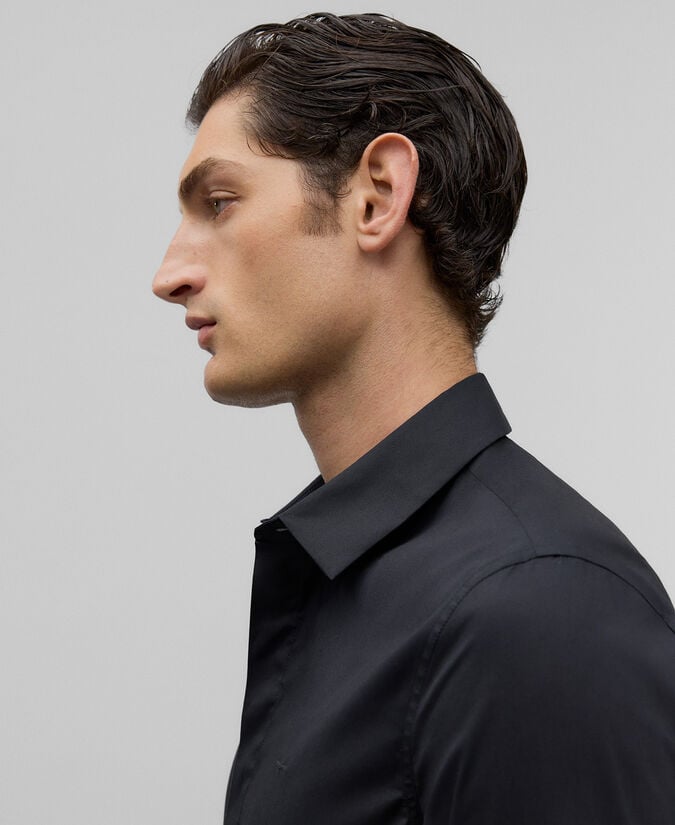 Adolfo Dominguez Camisa Algodón Negra Hombre