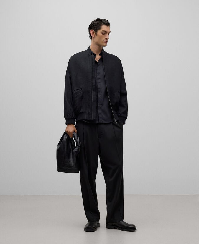 Adolfo dominguez Camisa algodón negra hombre