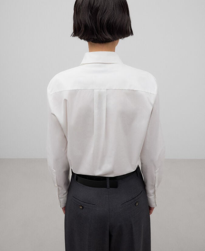 Adolfo Dominguez Camisa Blanca Algodón Mujer