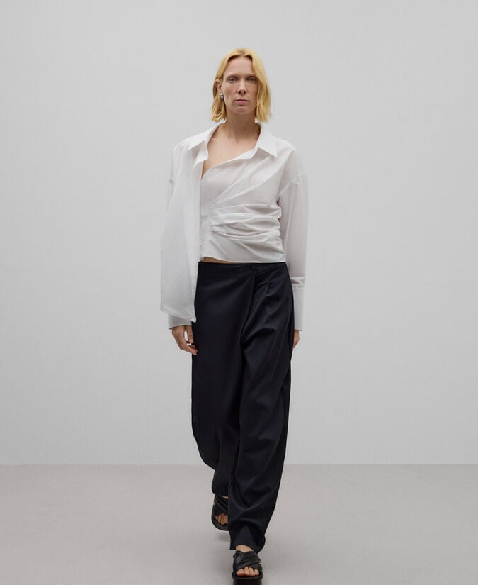 Adolfo dominguez Camisa cruzada en algodón mujer