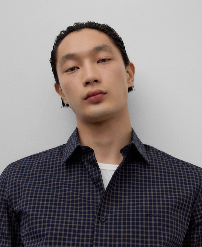 Adolfo Dominguez Camisa Cuadros Algodón Hombre