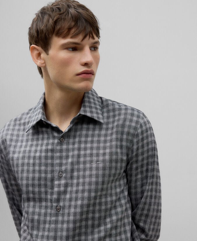 Adolfo Dominguez Camisa Cuadros Franela Hombre