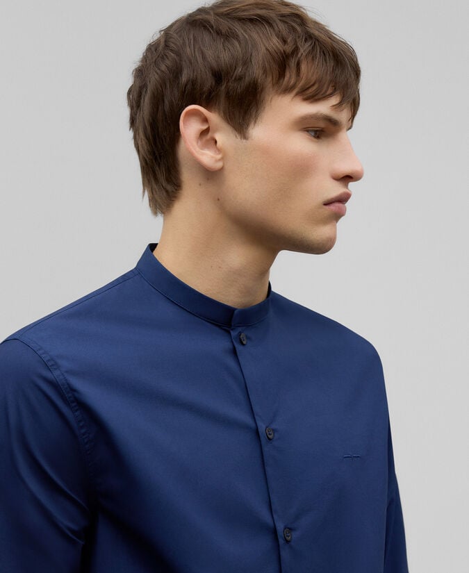 Adolfo Dominguez Camisa Cuello Mao Popelín Hombre