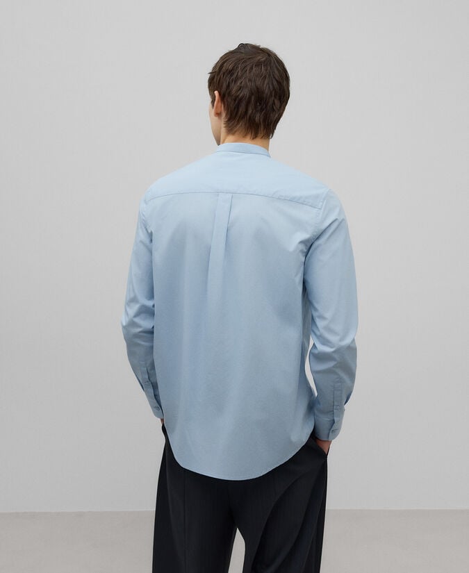 Adolfo Dominguez Camisa Cuello Mao Popelín Hombre