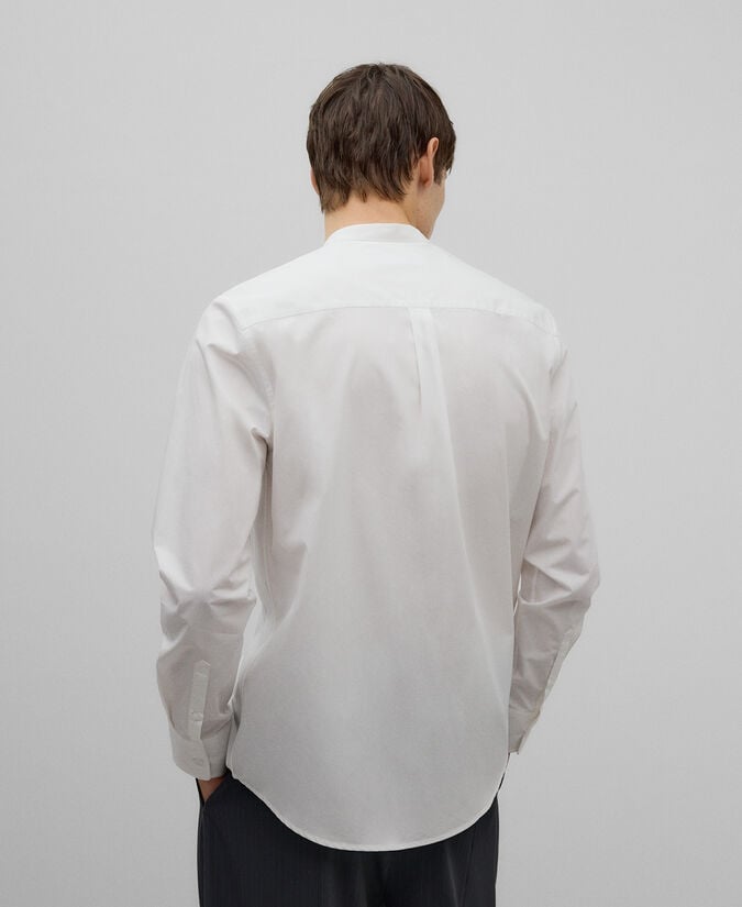 Adolfo Dominguez Camisa Cuello Mao Popelín Hombre