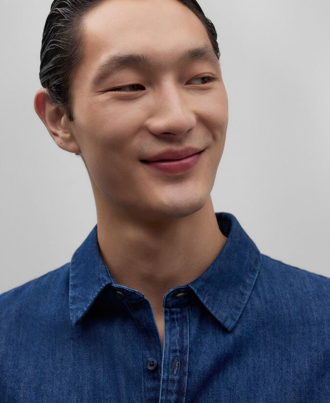 Adolfo Dominguez Camisa En Denim De Algodón Hombre