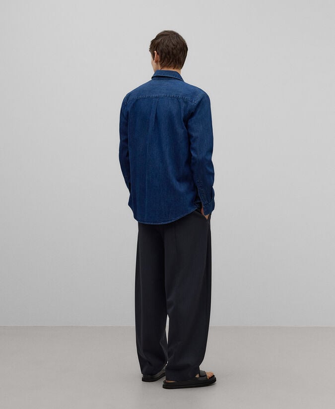 Adolfo Dominguez Camisa En Denim De Algodón Hombre