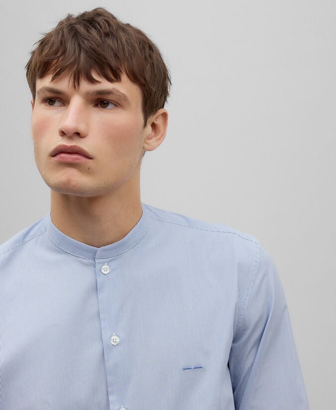 Adolfo Dominguez Camisa Rayas Cuello Mao Hombre