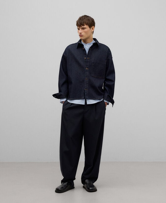 Adolfo dominguez Camisa rayas cuello Mao hombre