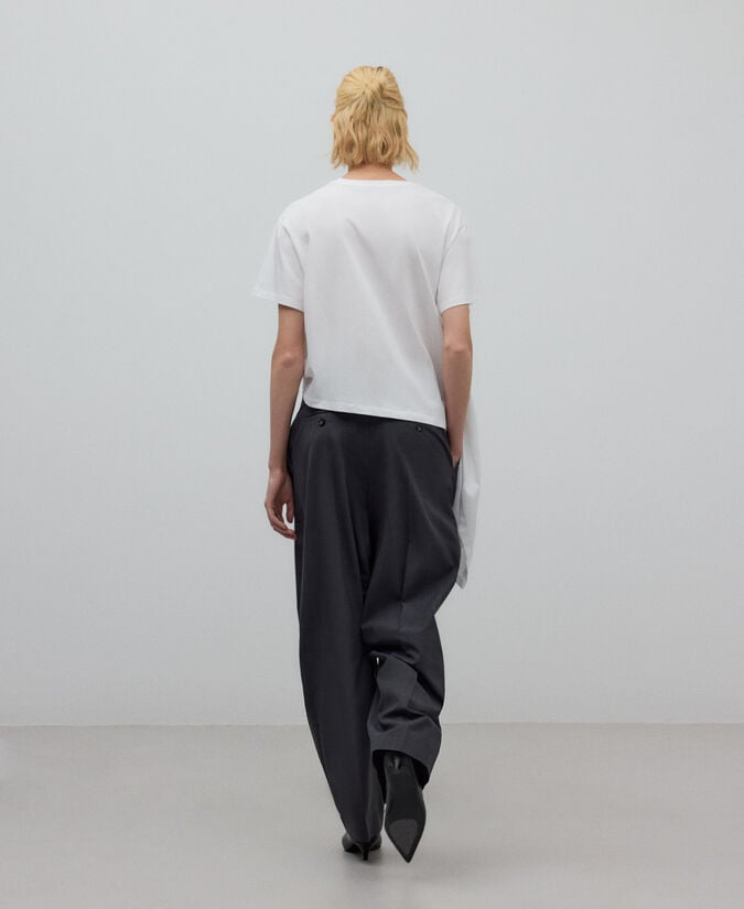 Adolfo Dominguez Camiseta Drapeado Lateral Mujer