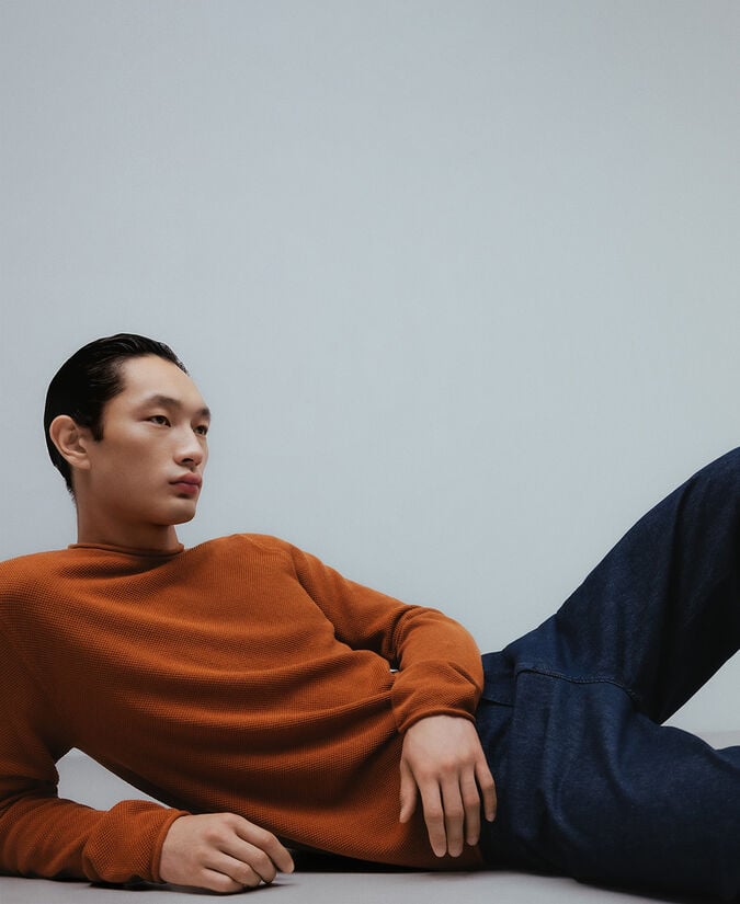 Adolfo Dominguez Camiseta Punto Estructura Hombre