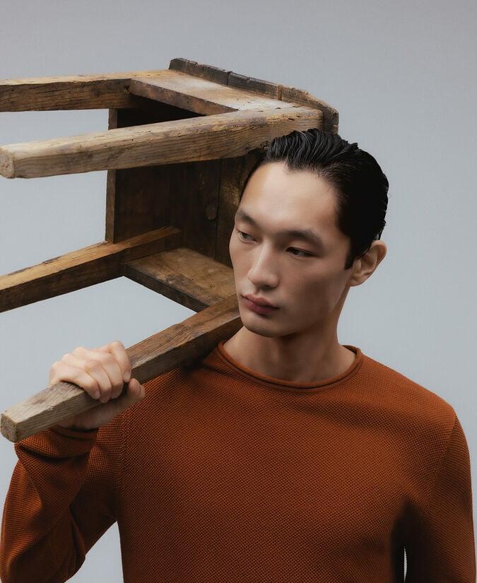 Adolfo dominguez Camiseta punto estructura hombre